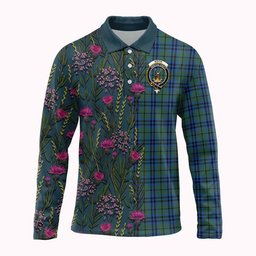 ScotsTee Shop Scottish Keith Family Crest Tartan Polo Shirt Scottish Thistle Flower Half Style