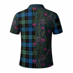 ScotsTee Shop Scottish Guthrie Family Crest Tartan Polo Shirt Scottish Thistle Flower Half Style