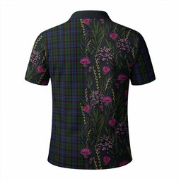 ScotsTee Shop Scottish Fletcher Family Crest Tartan Polo Shirt Scottish Thistle Flower Half Style