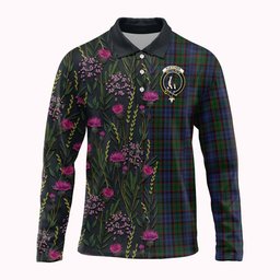 ScotsTee Shop Scottish Fletcher Family Crest Tartan Polo Shirt Scottish Thistle Flower Half Style