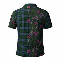 ScotsTee Shop Scottish Forsyth Family Crest Tartan Polo Shirt Scottish Thistle Flower Half Style