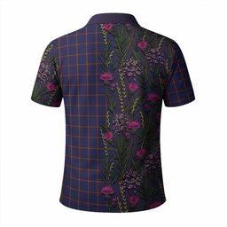 ScotsTee Shop Scottish MacLaine (McLaine) Family Crest Tartan Polo Shirt Scottish Thistle Flower Half Style