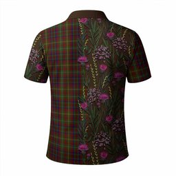 ScotsTee Shop Scottish MacMaster (McMaster) Family Crest Tartan Polo Shirt Scottish Thistle Flower Half Style