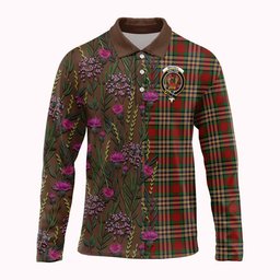 ScotsTee Shop Scottish MacGill (MakGill) Family Crest Tartan Polo Shirt Scottish Thistle Flower Half Style