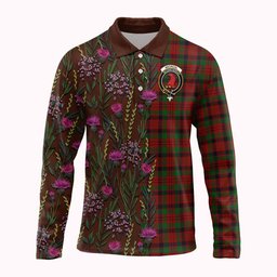 ScotsTee Shop Scottish MacNicol (McNicol) Family Crest Tartan Polo Shirt Scottish Thistle Flower Half Style