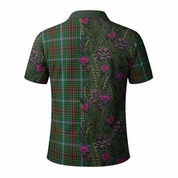 ScotsTee Shop Scottish Gayre Family Crest Tartan Polo Shirt Scottish Thistle Flower Half Style