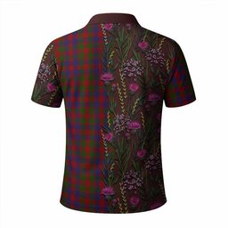 ScotsTee Shop Scottish Gow Family Crest Tartan Polo Shirt Scottish Thistle Flower Half Style