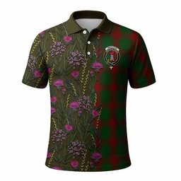 ScotsTee Shop Scottish Middleton Family Crest Tartan Polo Shirt Scottish Thistle Flower Half Style