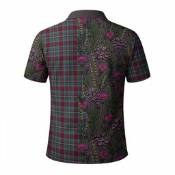 ScotsTee Shop Scottish Spence (Spens) Family Crest Tartan Polo Shirt Scottish Thistle Flower Half Style