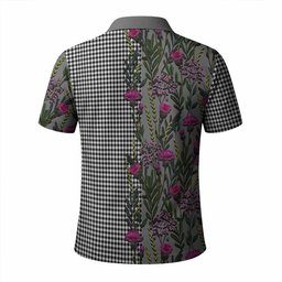 ScotsTee Shop Scottish Shepherd Family Crest Tartan Polo Shirt Scottish Thistle Flower Half Style