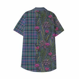 ScotsTee Shop Cooper Family Crest Tartan Kid Hawaiian Shirt Scottish Thistle Flower Pattern Half Style