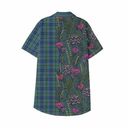 ScotsTee Shop Keith Family Crest Tartan Kid Hawaiian Shirt Scottish Thistle Flower Pattern Half Style