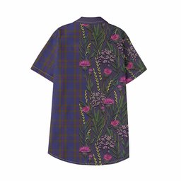 ScotsTee Shop Elliot Family Crest Tartan Kid Hawaiian Shirt Scottish Thistle Flower Pattern Half Style