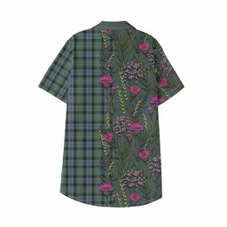 ScotsTee Shop Melville Family Crest Tartan Kid Hawaiian Shirt Scottish Thistle Flower Pattern Half Style