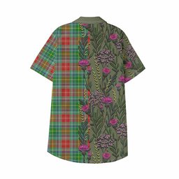 ScotsTee Shop Muirhead Family Crest Tartan Kid Hawaiian Shirt Scottish Thistle Flower Pattern Half Style
