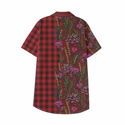 ScotsTee Shop MacIver (McIver) Family Crest Tartan Kid Hawaiian Shirt Scottish Thistle Flower Pattern Half Style