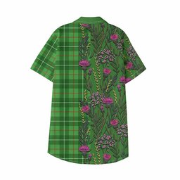 ScotsTee Shop Galloway Family Crest Tartan Kid Hawaiian Shirt Scottish Thistle Flower Pattern Half Style