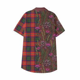ScotsTee Shop Wauchope Family Crest Tartan Kid Hawaiian Shirt Scottish Thistle Flower Pattern Half Style