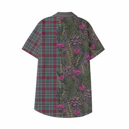 ScotsTee Shop Spence (Spens) Family Crest Tartan Kid Hawaiian Shirt Scottish Thistle Flower Pattern Half Style