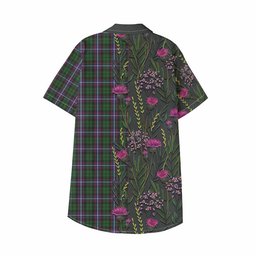 ScotsTee Shop Russell Family Crest Tartan Kid Hawaiian Shirt Scottish Thistle Flower Pattern Half Style
