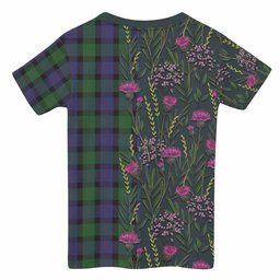 ScotsTee Shop Scottish Blair Family Crest Tartan T-shirt Scottish Thistle Flower Half Style