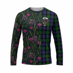 ScotsTee Shop Scottish Blair Family Crest Tartan T-shirt Scottish Thistle Flower Half Style