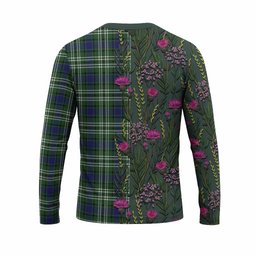 ScotsTee Shop Scottish Blyth Family Crest Tartan T-shirt Scottish Thistle Flower Half Style