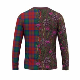 ScotsTee Shop Scottish Auchinleck (Affleck) Family Crest Tartan T-shirt Scottish Thistle Flower Half Style