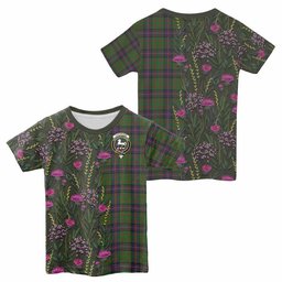 ScotsTee Shop Scottish Cochrane Family Crest Tartan T-shirt Scottish Thistle Flower Half Style