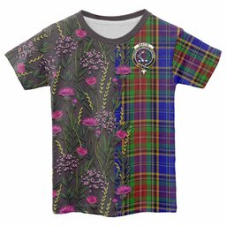 ScotsTee Shop Scottish Beattie (Beatty) Family Crest Tartan T-shirt Scottish Thistle Flower Half Style