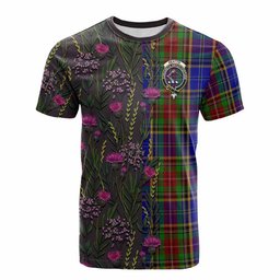 ScotsTee Shop Scottish Beattie (Beatty) Family Crest Tartan T-shirt Scottish Thistle Flower Half Style