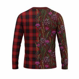 ScotsTee Shop Scottish Cunningham Family Crest Tartan T-shirt Scottish Thistle Flower Half Style