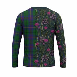 ScotsTee Shop Scottish Carmichael Family Crest Tartan T-shirt Scottish Thistle Flower Half Style