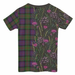 ScotsTee Shop Scottish Coull Family Crest Tartan T-shirt Scottish Thistle Flower Half Style