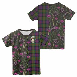 ScotsTee Shop Scottish Coull Family Crest Tartan T-shirt Scottish Thistle Flower Half Style