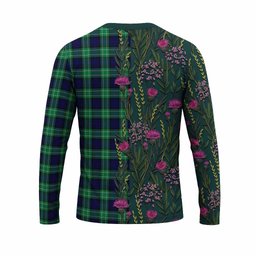 ScotsTee Shop Scottish Abercrombie Family Crest Tartan T-shirt Scottish Thistle Flower Half Style