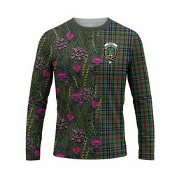 ScotsTee Shop Scottish Bisset Family Crest Tartan T-shirt Scottish Thistle Flower Half Style