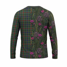 ScotsTee Shop Scottish Bisset Family Crest Tartan T-shirt Scottish Thistle Flower Half Style