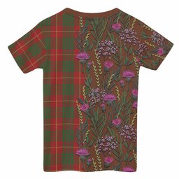 ScotsTee Shop Scottish Cameron Family Crest Tartan T-shirt Scottish Thistle Flower Half Style