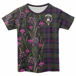 ScotsTee Shop Scottish MacDonald (McDonald) of Clanranald Family Crest Tartan T-shirt Scottish Thistle Flower Half Style