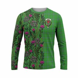 ScotsTee Shop Scottish Currie Family Crest Tartan T-shirt Scottish Thistle Flower Half Style