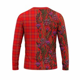 ScotsTee Shop Scottish Burnett Family Crest Tartan T-shirt Scottish Thistle Flower Half Style