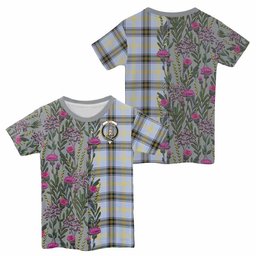 ScotsTee Shop Scottish Bell Family Crest Tartan T-shirt Scottish Thistle Flower Half Style