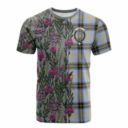 ScotsTee Shop Scottish Bell Family Crest Tartan T-shirt Scottish Thistle Flower Half Style