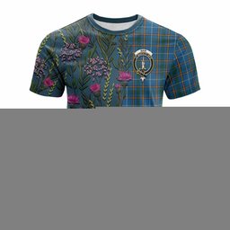 ScotsTee Shop Scottish Bain Family Crest Tartan T-shirt Scottish Thistle Flower Half Style