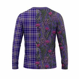 ScotsTee Shop Scottish Ochterlony Family Crest Tartan T-shirt Scottish Thistle Flower Half Style