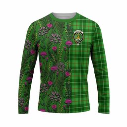 ScotsTee Shop Scottish Galloway Family Crest Tartan T-shirt Scottish Thistle Flower Half Style