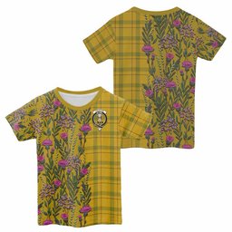 ScotsTee Shop Scottish Houston Family Crest Tartan T-shirt Scottish Thistle Flower Half Style