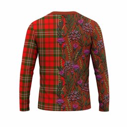 ScotsTee Shop Scottish Langlands Family Crest Tartan T-shirt Scottish Thistle Flower Half Style