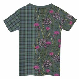 ScotsTee Shop Scottish Melville Family Crest Tartan T-shirt Scottish Thistle Flower Half Style